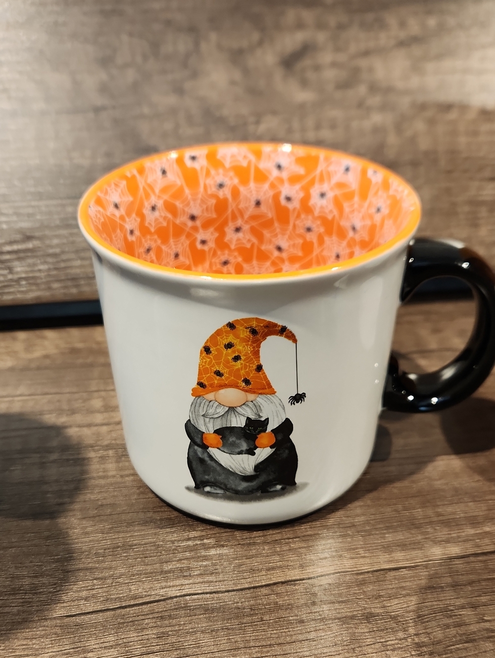 EUC Halloween Gnome Ceramic Coffee/Tea Mug - Orange Interior